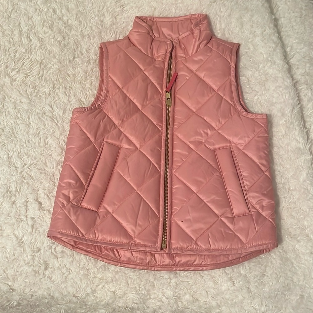 Crewcuts J.Crew Girls coral pink Quilted zipper vest - Picture 3 of 10